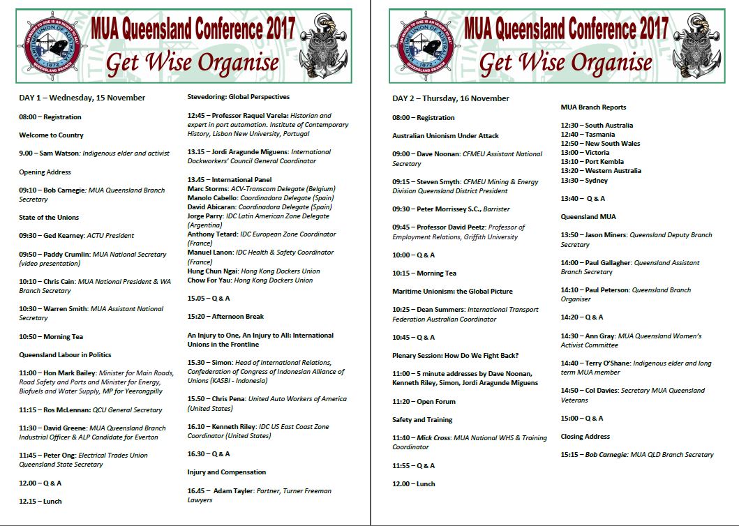 Queensland Branch Conference Agenda Maritime Union of Australia